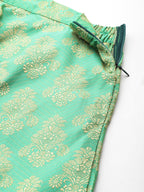 Jompers Women's Cutdana emblished Jacqard Lehenga Choli with dupatta - Green