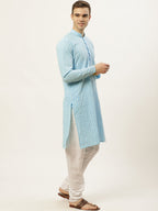 Jompers Men's Sky Embroidered Kurta Payjama Sets