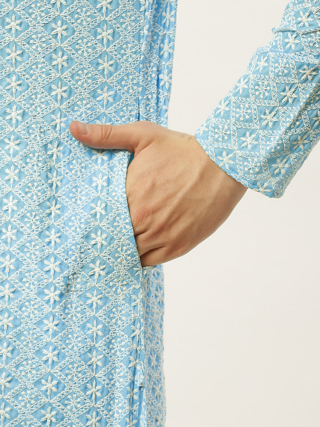 Jompers Men's Sky Embroidered Kurta Payjama Sets