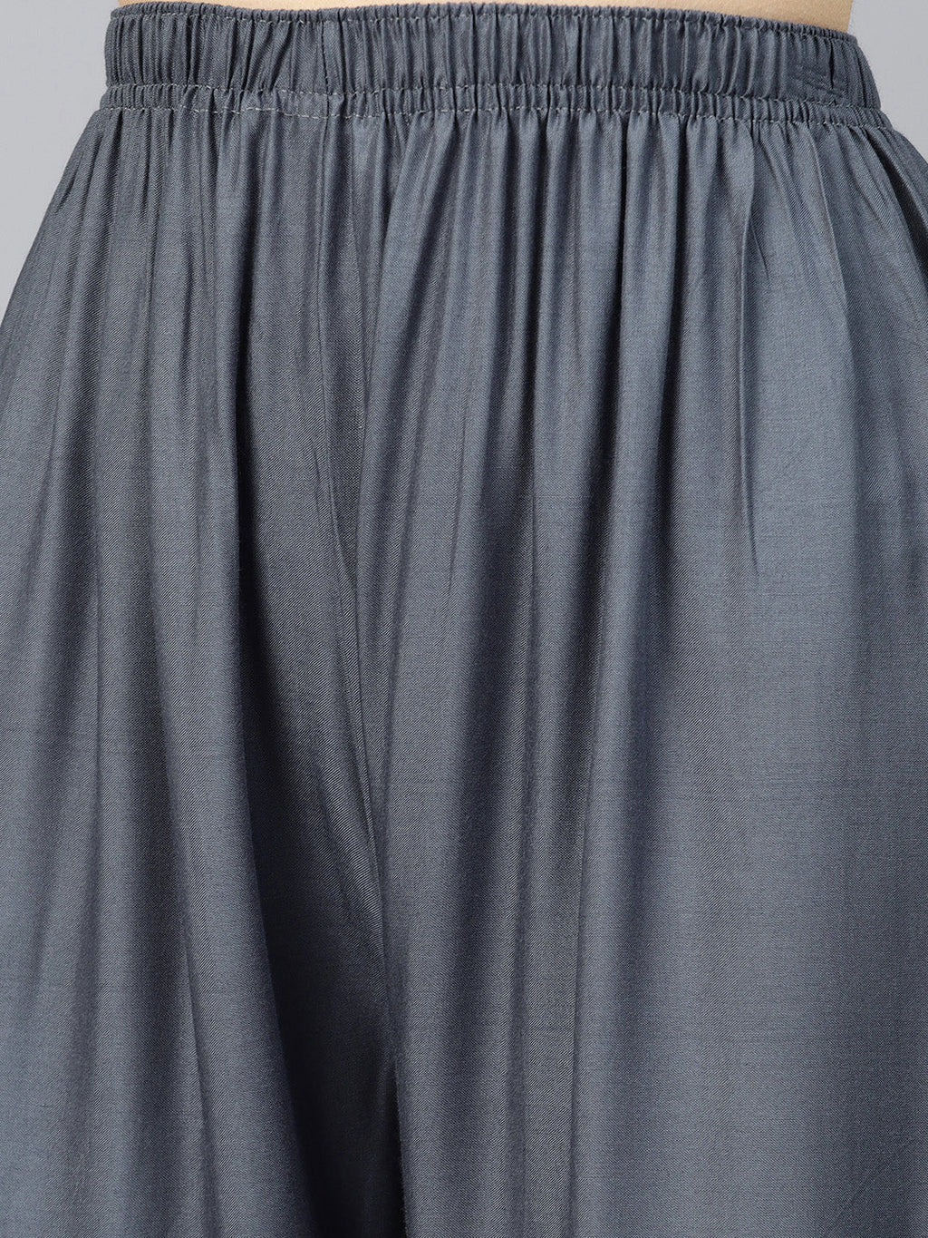 Jompers Women's Grey Straight Elasticated Palazzo