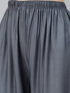 Jompers Women's Grey Straight Elasticated Palazzo