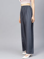 Jompers Women Grey Solid Straight Palazzos - Distacart