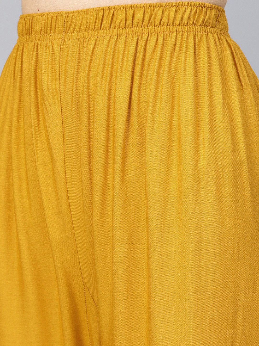 Jompers Women Mustard Solid Straight Palazzos - Distacart