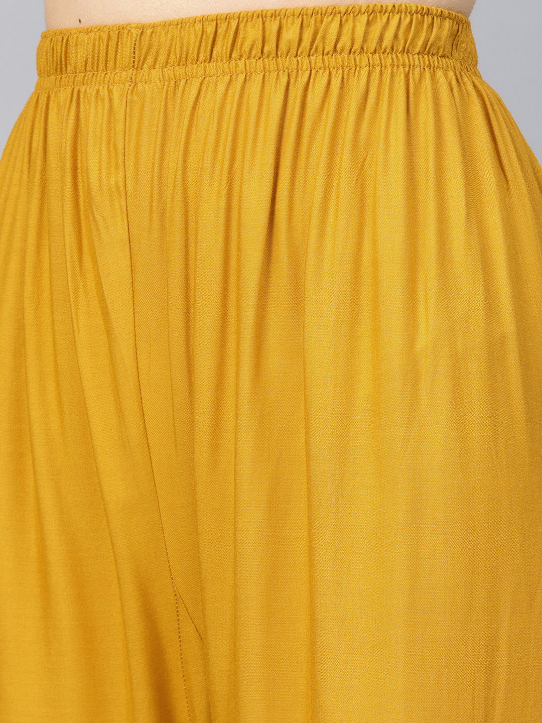 Jompers Women's Mustard Straight Elasticated Palazzo