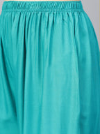 Jompers Women Rama-Green Solid Straight Palazzos - Distacart
