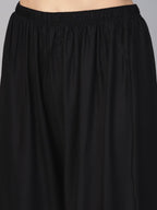 Jompers Women Black Solid Straight Palazzos - Distacart