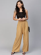 Jompers Women Beige & Black Striped Straight Palazzos - Distacart