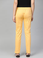 Jompers Women Beige Smart Slim Fit Solid Regular Trousers - Distacart