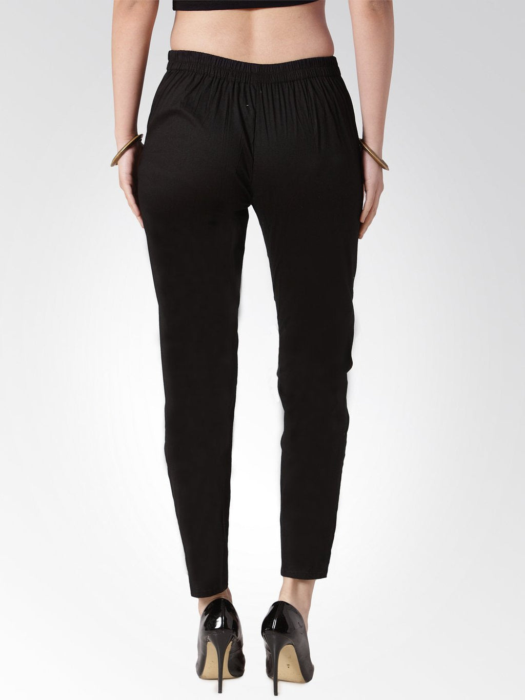 Jompers Women Black Smart Slim Fit Solid Regular Trousers - Distacart
