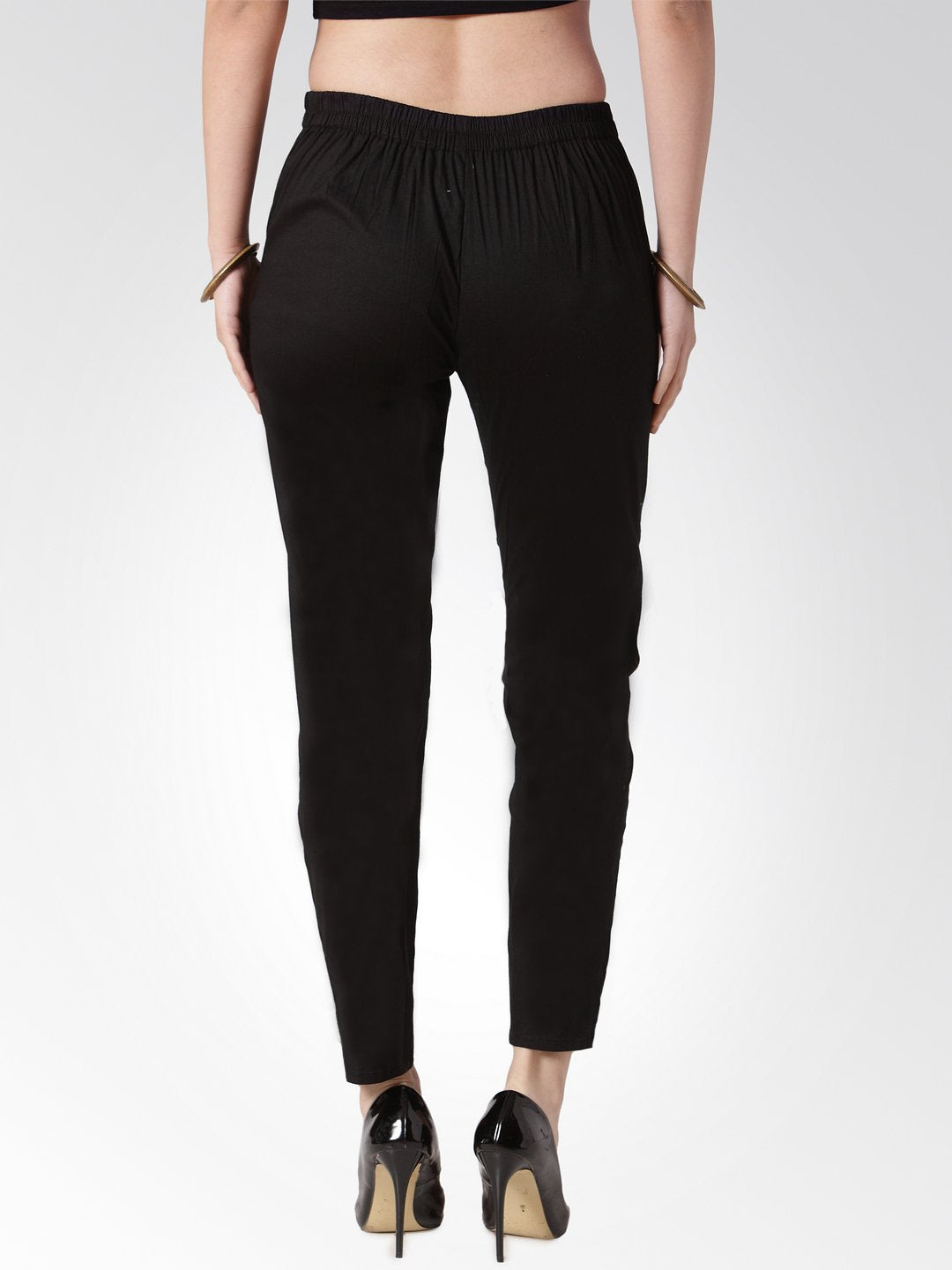 Jompers Women Black Smart Slim Fit Solid Regular Trousers - Distacart