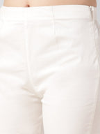 Jompers Women Off-White Smart Slim Fit Solid Regular Trousers - Distacart