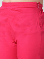 Jompers Women Pink Smart Slim Fit Solid Regular Trousers - Distacart