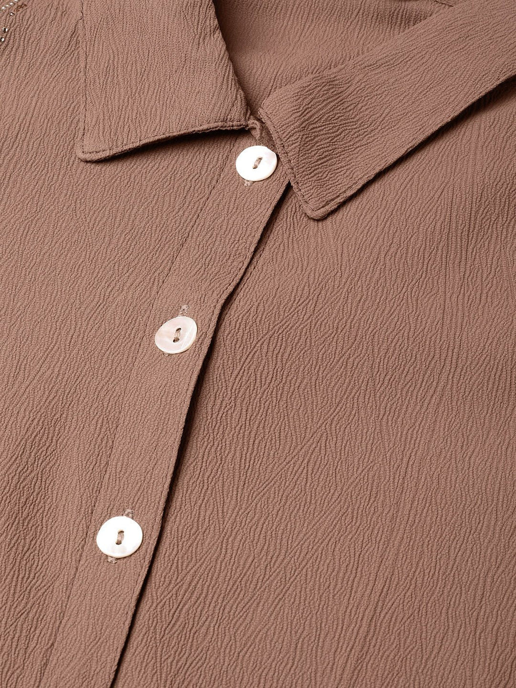Jompers Women Brown Regular Fit Crinkled Effect Casual Shirt - Distacart