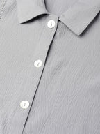 Jompers Women Grey Regular Fit Crinkled Effect Casual Shirt - Distacart