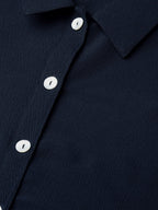 Jompers Women Navy Blue Regular Fit Crinkled Effect Casual Shirt - Distacart