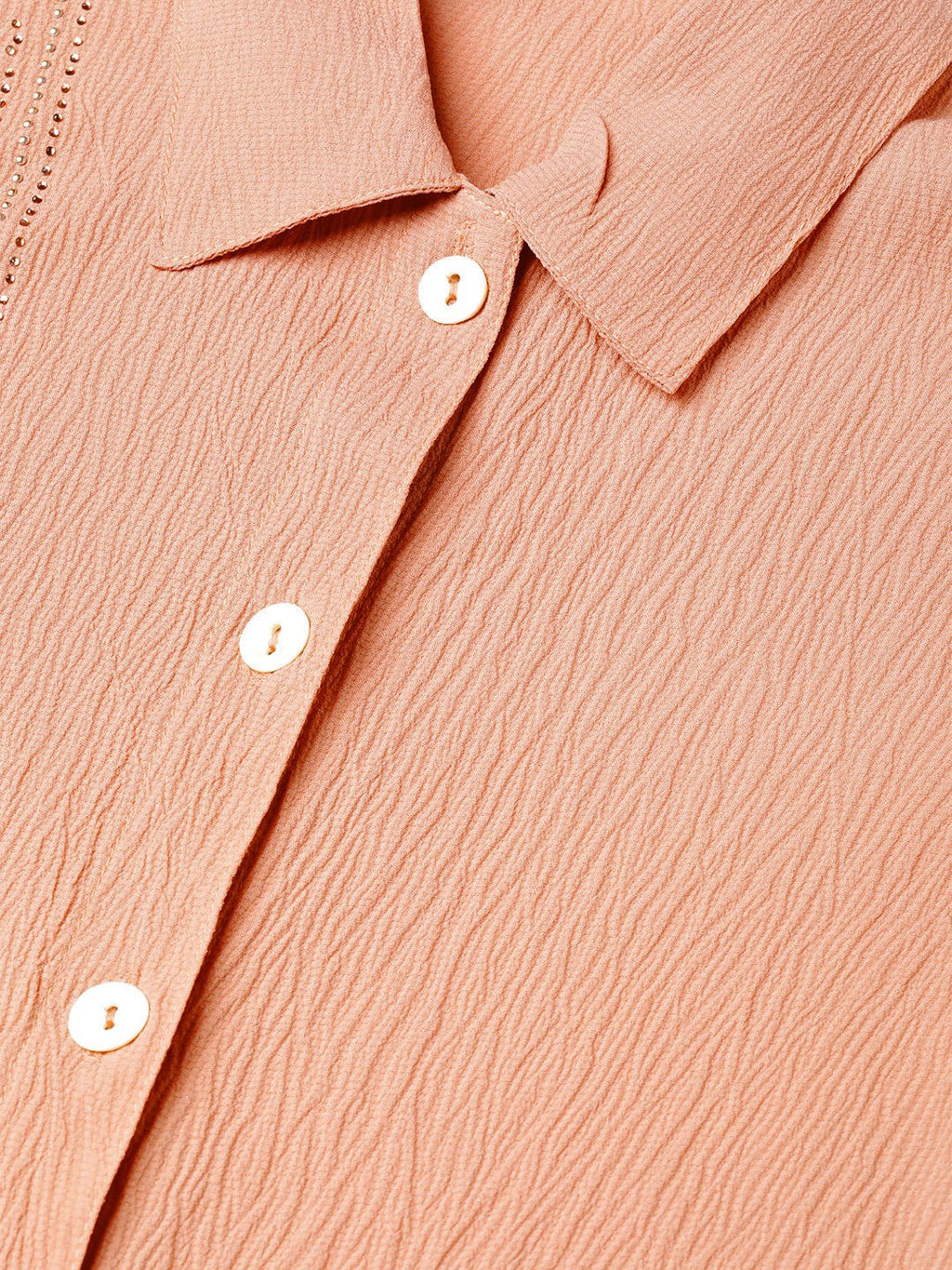 Jompers Women Peach Regular Fit Crinkled Effect Casual Shirt - Distacart