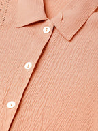 Jompers Women Peach Regular Fit Crinkled Effect Casual Shirt - Distacart