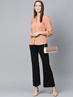 Jompers Women Peach Regular Fit Crinkled Effect Casual Shirt - Distacart