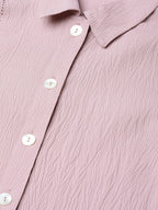Jompers Women Purple Regular Fit Crinkled Effect Casual Shirt - Distacart