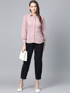 Jompers Women Purple Regular Fit Crinkled Effect Casual Shirt - Distacart