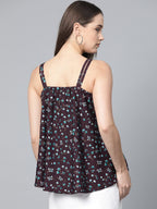 Jompers Women Purple & Blue Printed A-Line Top - Distacart