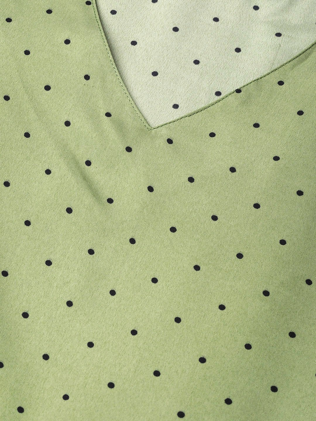 Jompers Women Green & Black Printed A-Line Top - Distacart