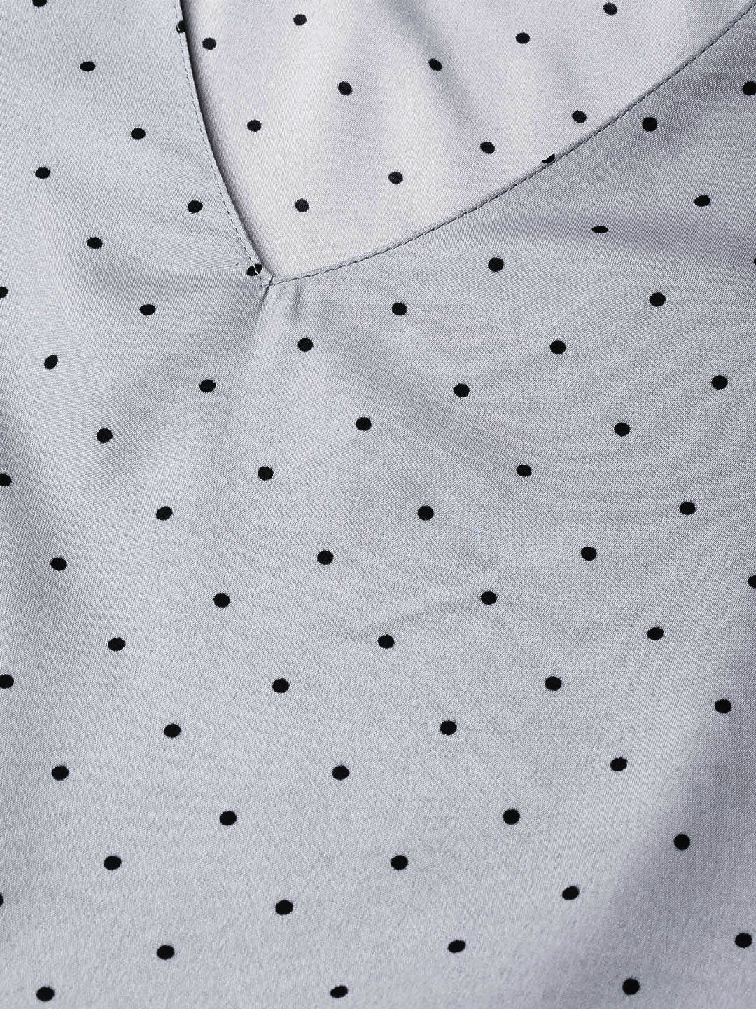 Jompers Women Grey & Black Printed A-Line Top - Distacart