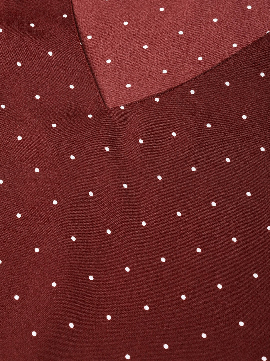 Jompers Women Maroon & White Printed A-Line Top - Distacart