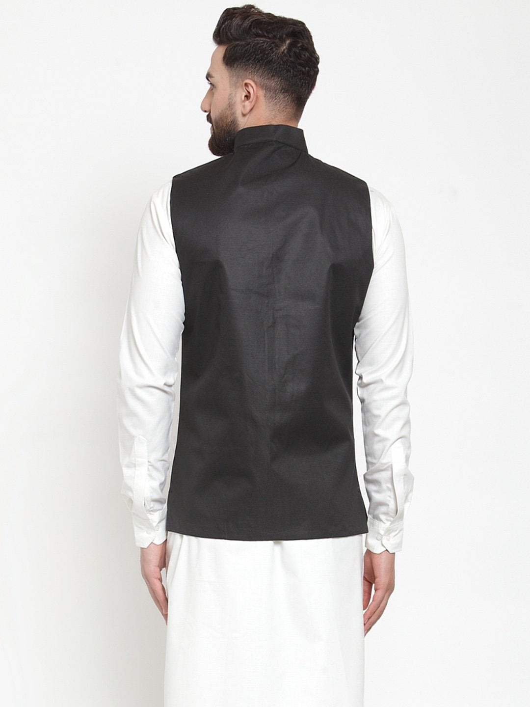 Jompers Men Black Solid Nehru Jacket - Distacart