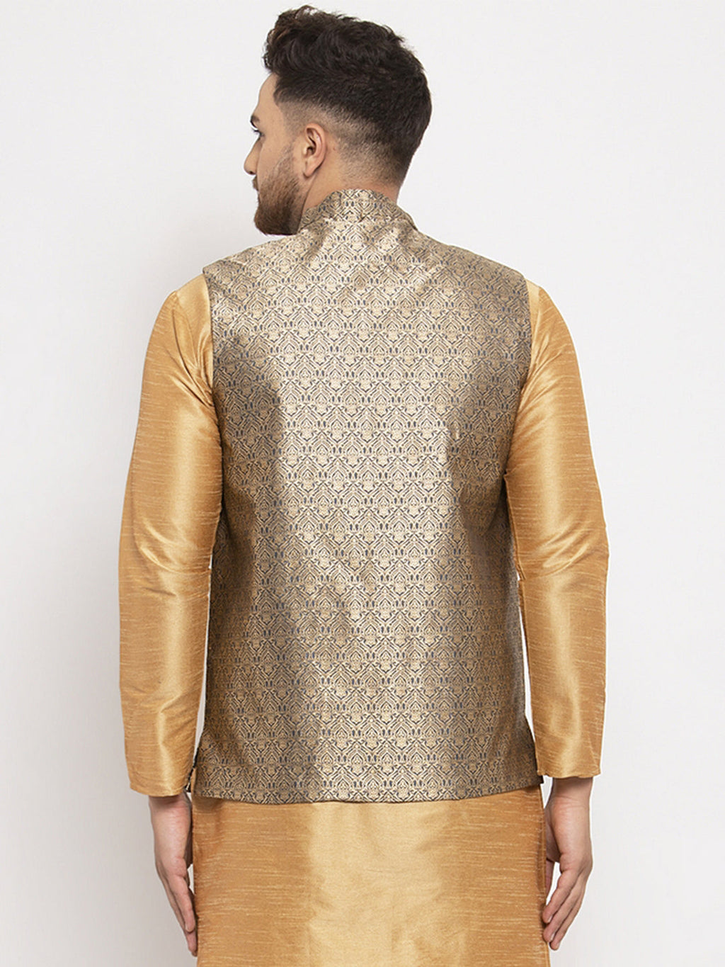 Jompers Men's Grey Woven Nehru Jacket