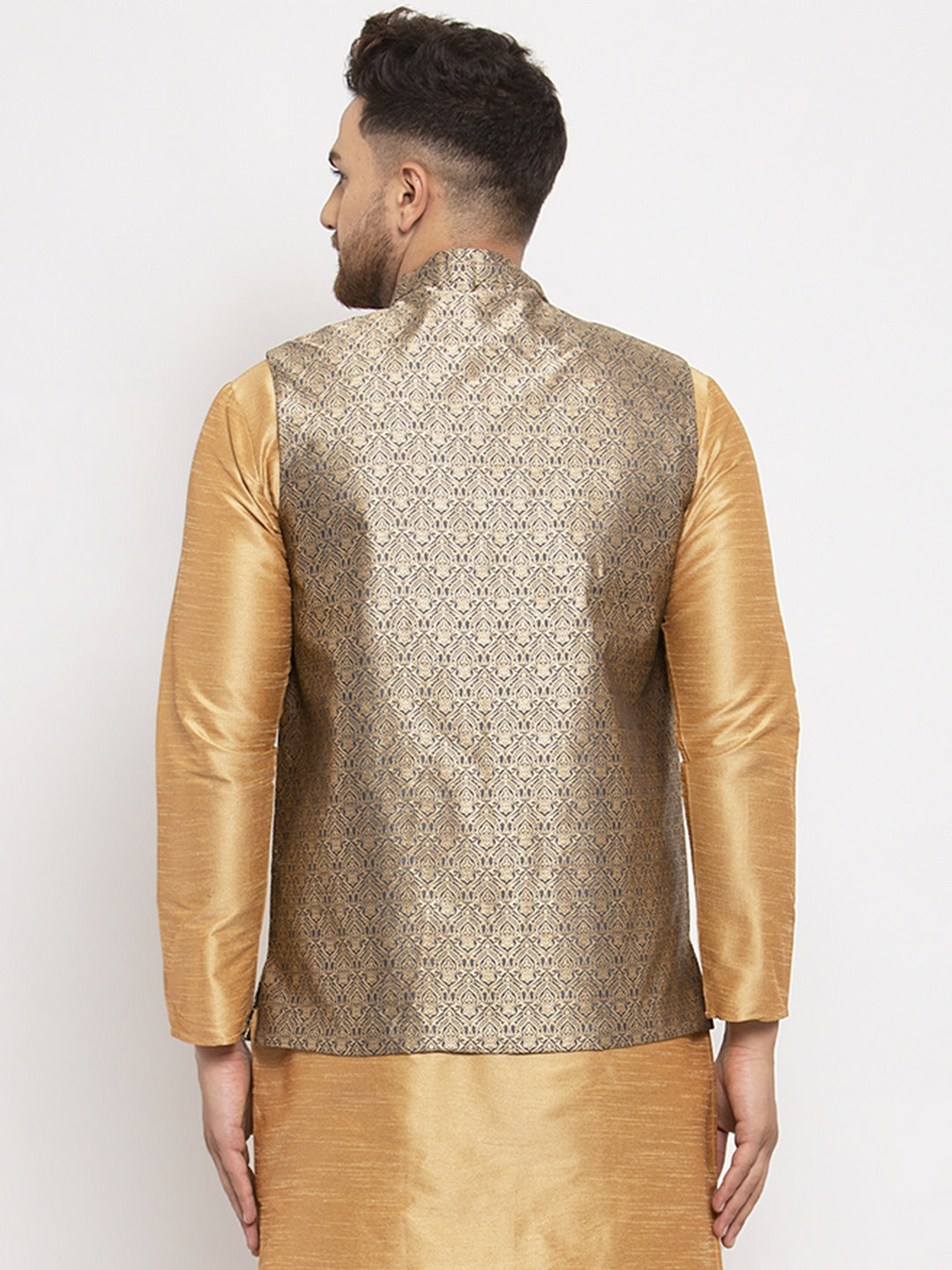 Jompers Men's Grey Woven Nehru Jacket