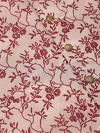 Jompers Men's Maroon Floral Design Nehru Jacket