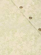 Jompers Men's Pista Green Floral Design Nehru Jacket