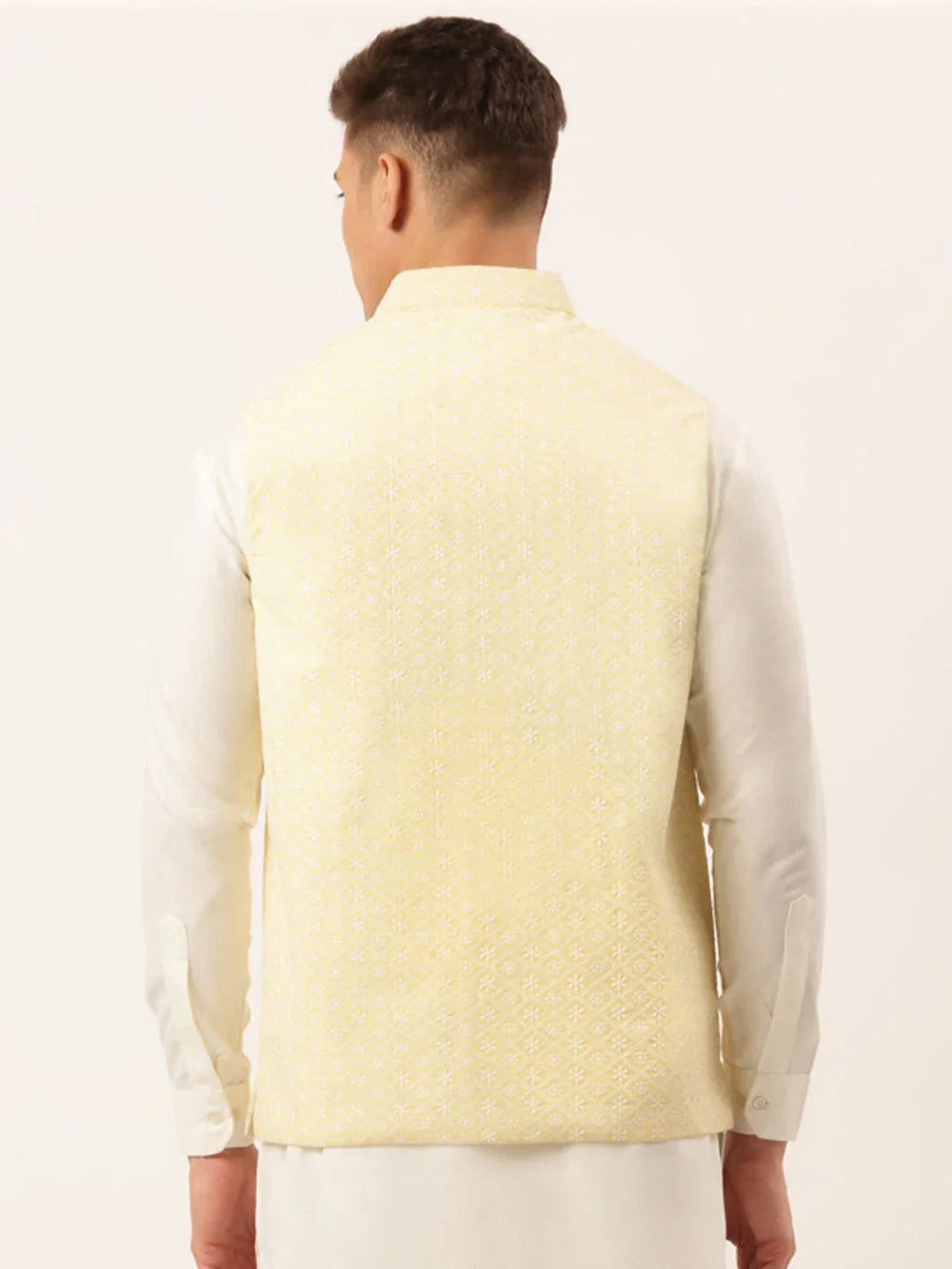 Jompers Men's Lemon Embroidered Nehru Jackets