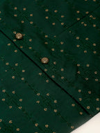 Jompers Men's Green Embroidered Woven Nehru Jackets