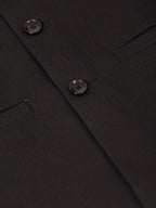 Jompers Men's Black Solid Woven Sleeveless Nehru Jackets