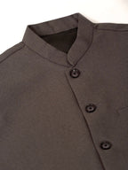 Jompers Men's Charcoal Grey Solid Woven Sleeveless Nehru Jackets