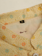 Jompers Men's Yellow Embroidered Nehru Jacket
