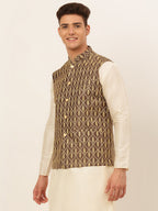 Jompers Men's Embroidered Waistcoat - Brown