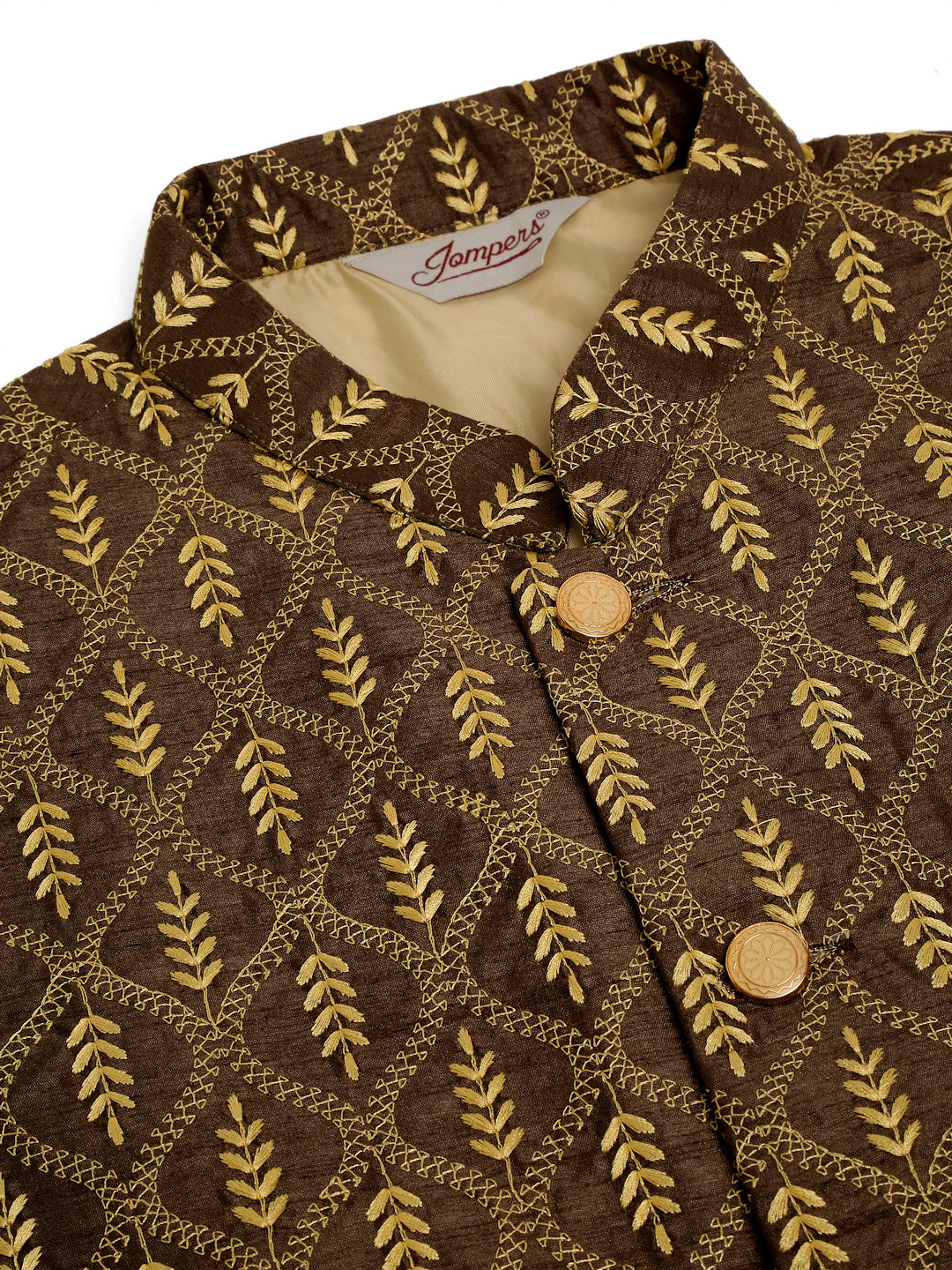 Jompers Men's Embroidered Waistcoat - Brown