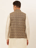 Jompers Men's Embroidered Waistcoat - Brown