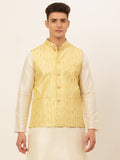 Jompers Men's Embroidered Waistcoat - Golden
