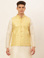 Jompers Men's Embroidered Waistcoat - Golden