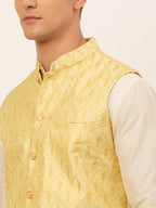 Jompers Men's Embroidered Waistcoat - Golden