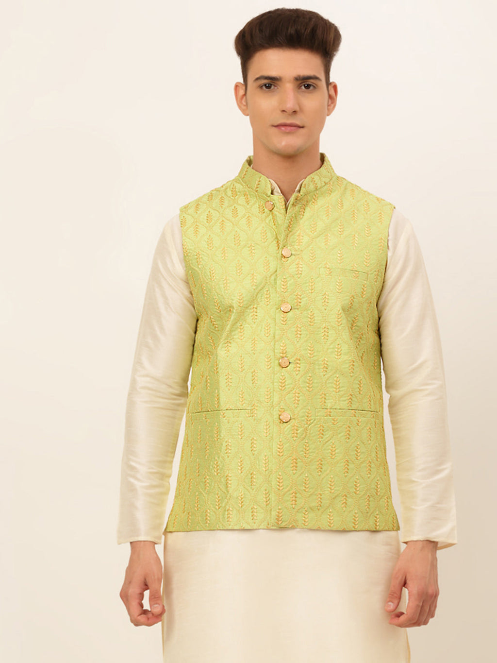 Jompers Men's Embroidered Waistcoat - Green