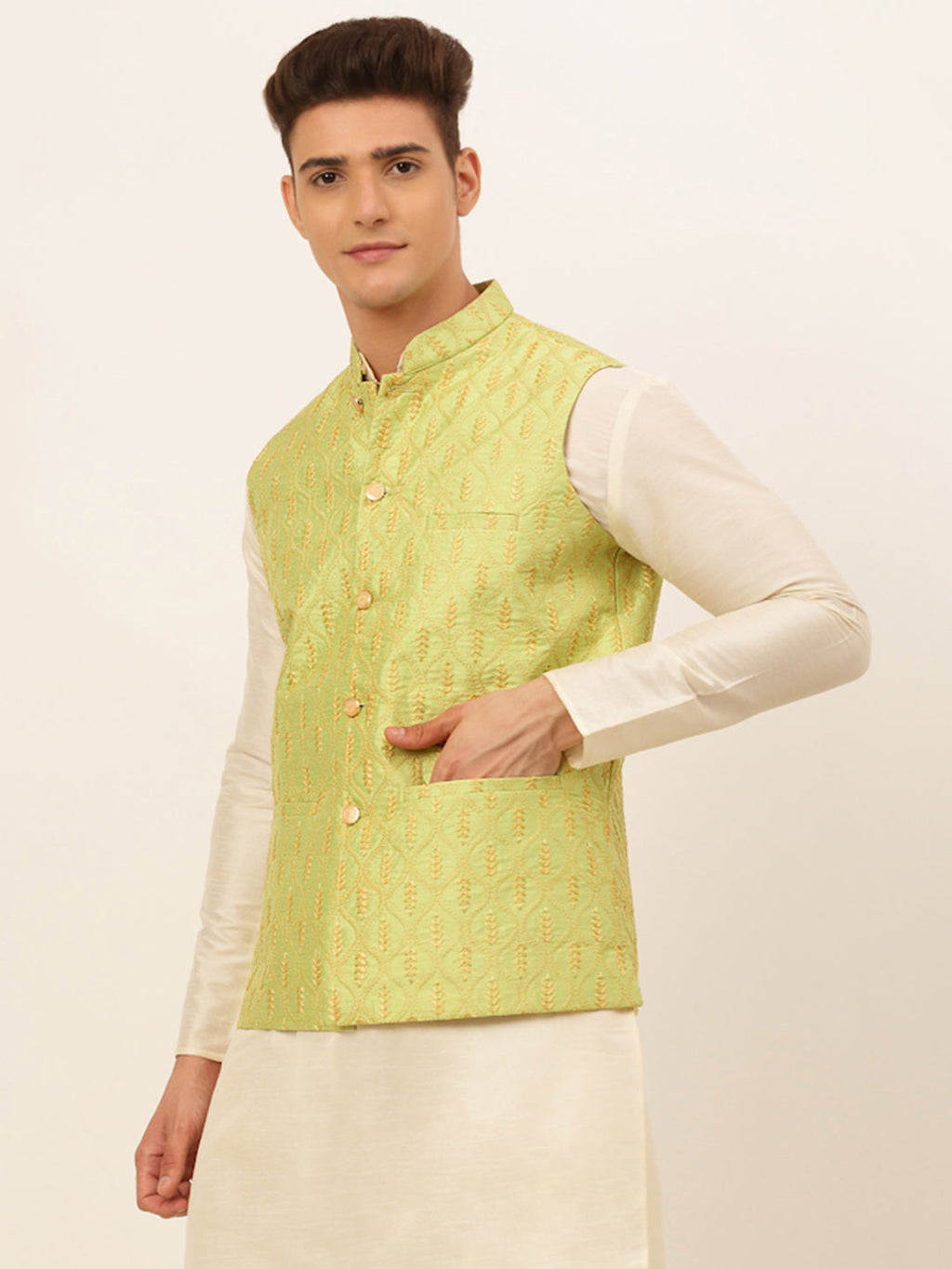 Jompers Men's Embroidered Waistcoat - Green