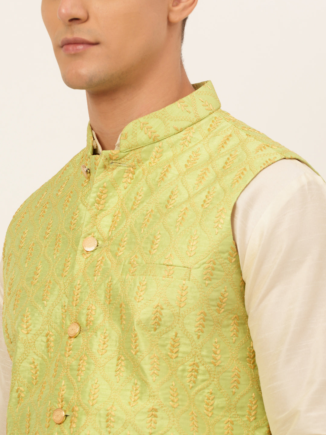 Jompers Men's Embroidered Waistcoat - Green