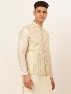 Jompers Men's Embroidered Waistcoat - Silver