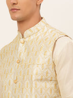 Jompers Men's Embroidered Waistcoat - Silver