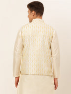 Jompers Men's Embroidered Waistcoat - Silver